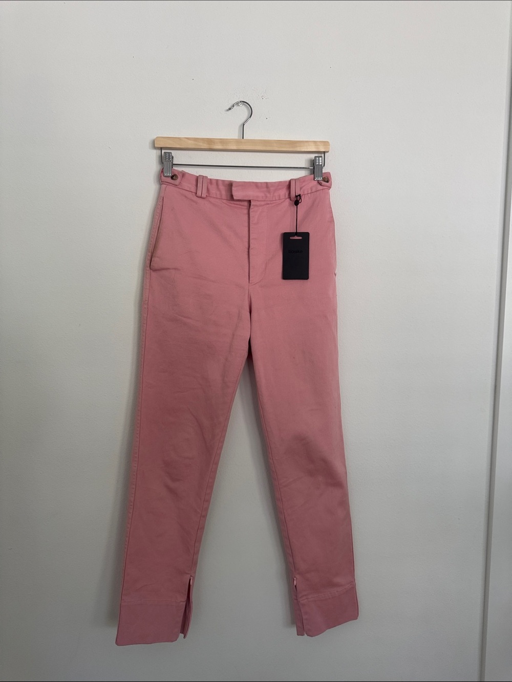 bassike Pink Straight-Leg Chinos